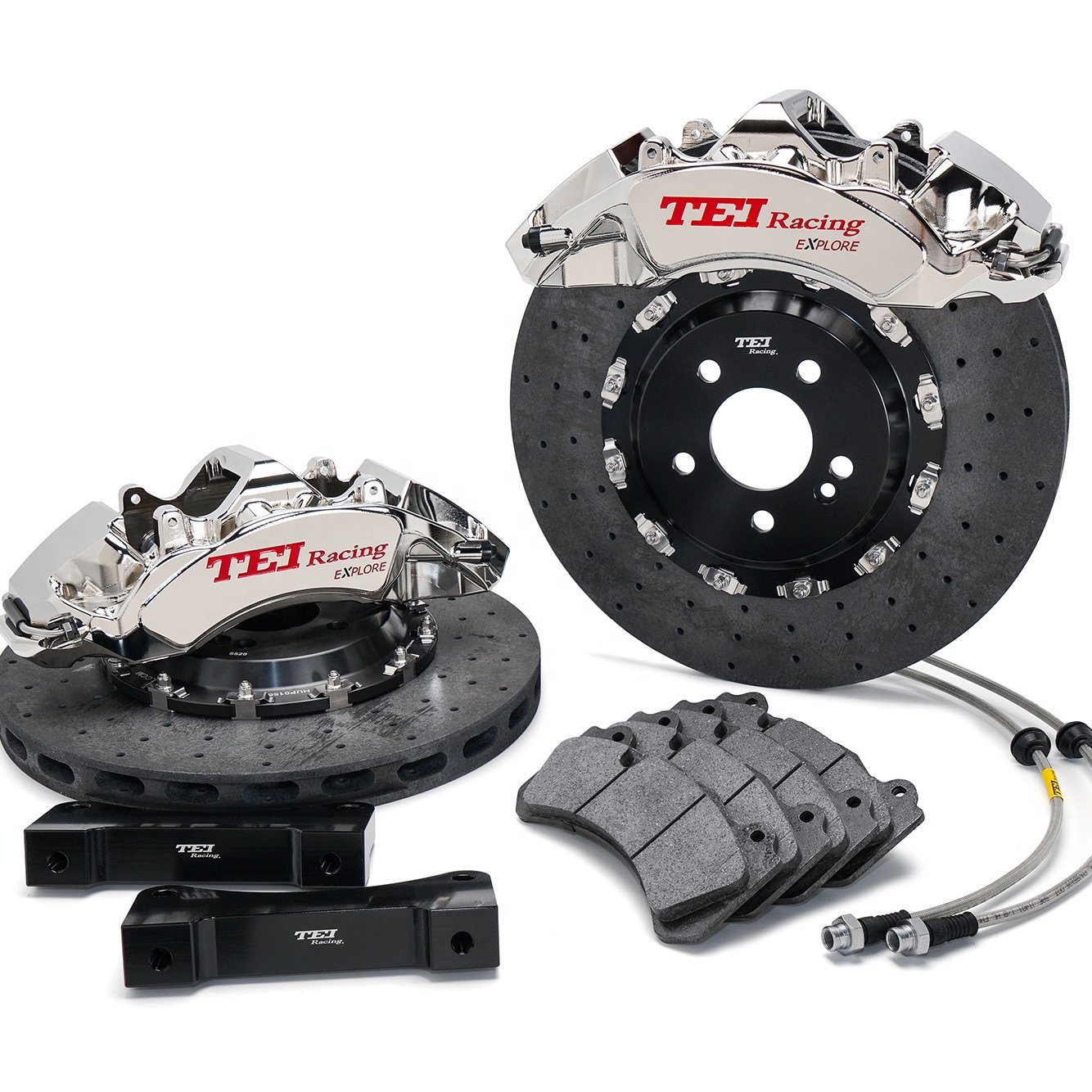 TEI Racing S60 Explor Big Brake Kit 6piston Caliper with Ceramic Carbo 378/405mm Disc Rotor for AMG W464 W463 G500 G63 G Class